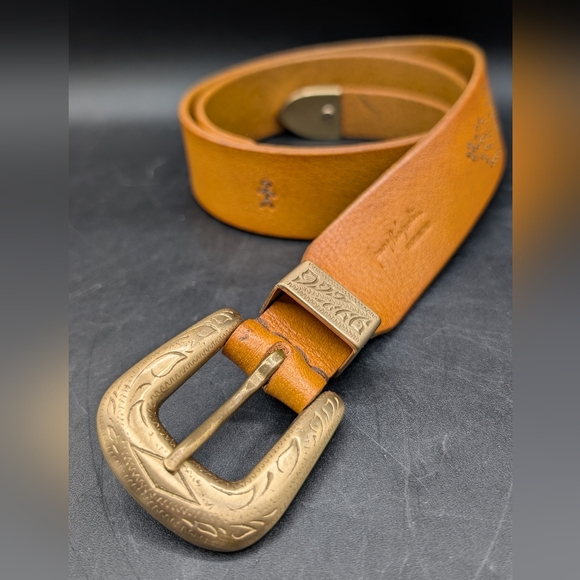 Henry Beguelin Curry Greek Bufalo Studded Belt, Size 90, 32 - 36 In - Picture 1 of 10